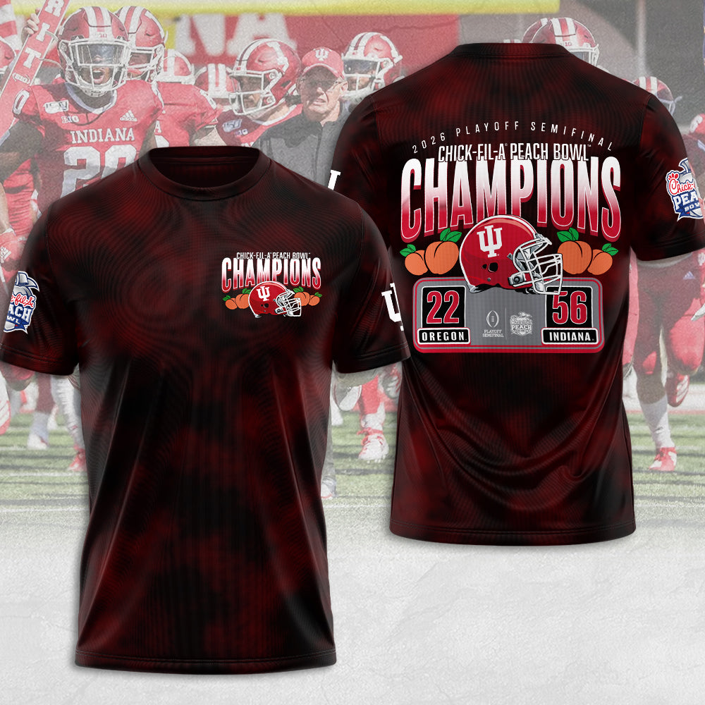 Indiana Hoosiers Football Peach Bowl Champions 3D Apparel – MAITM14394