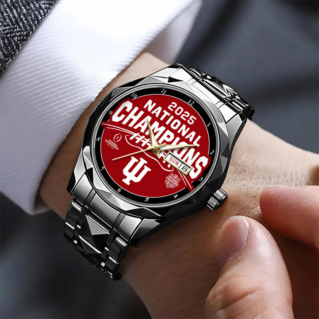 Indiana Hoosiers Football 2025 National Champions Alloy Luxury Quartz Watch – TANTN20158