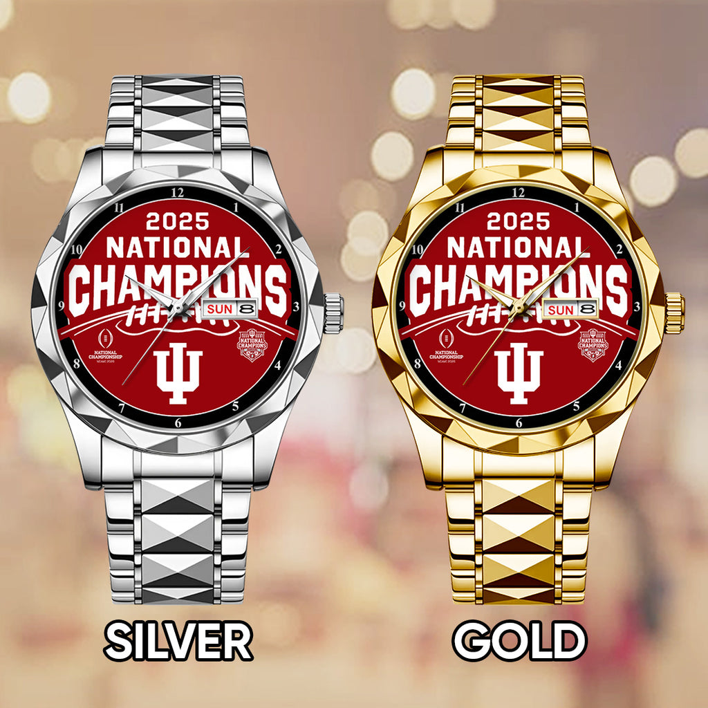 Indiana Hoosiers Football 2025 National Champions Alloy Luxury Quartz Watch – TANTN20158