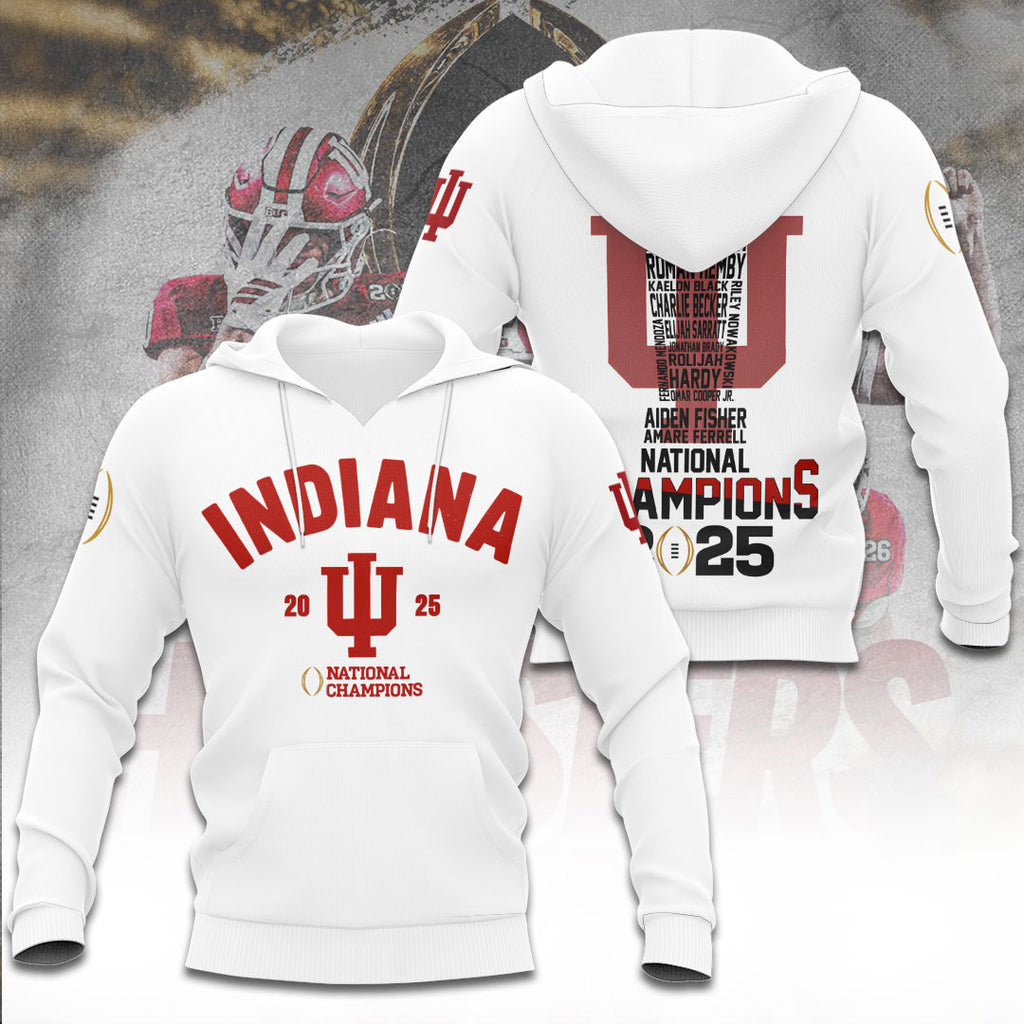 Indiana Hoosiers Football 2025 National Champions 3D Apparel – TANTN20459