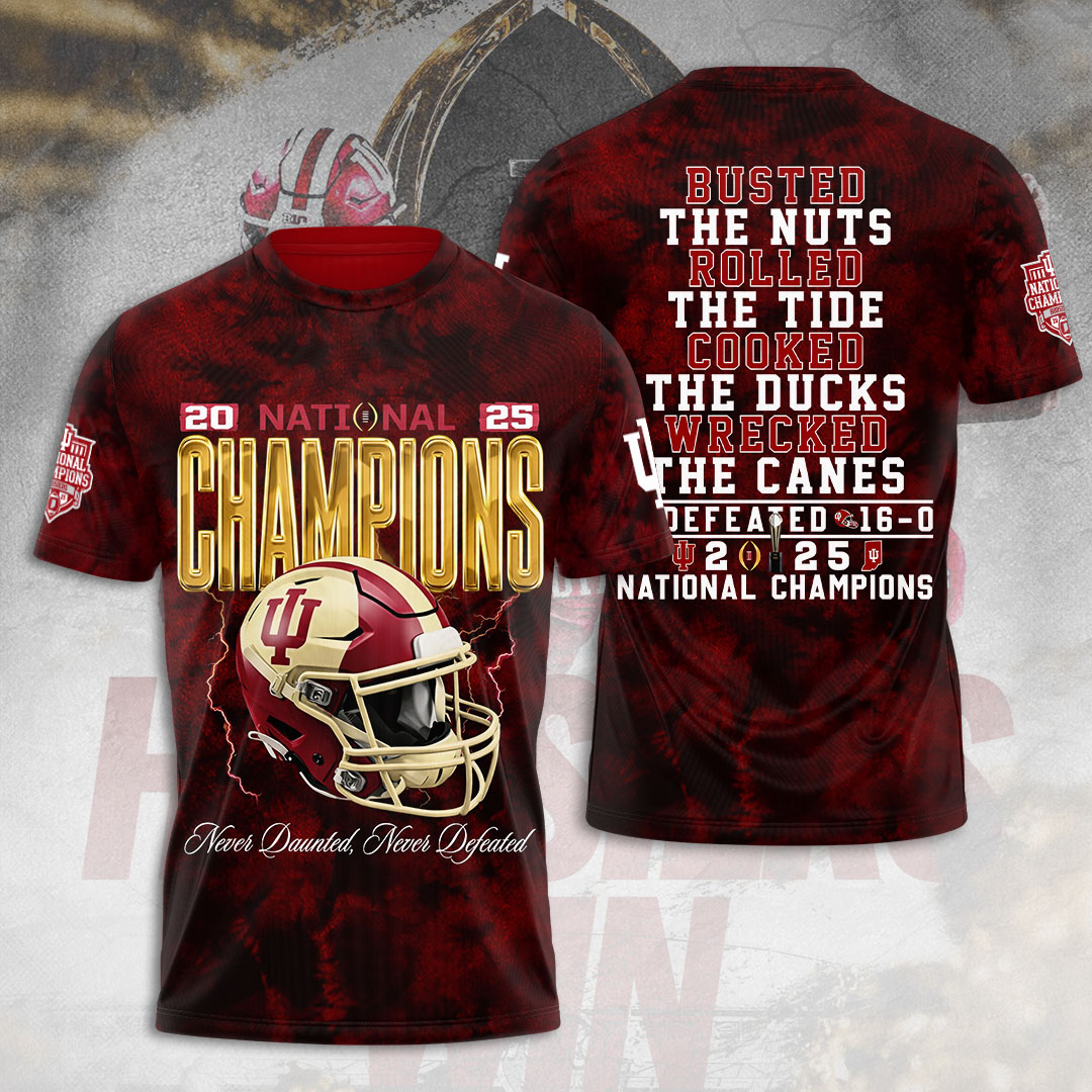 Indiana Hoosiers Football 2025 National Champions 3D Apparel – TANTN20582