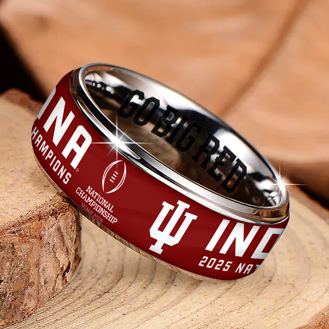 Indiana Hoosiers Football 2025 National Champions Custom Alloy Ring – TANTN20155