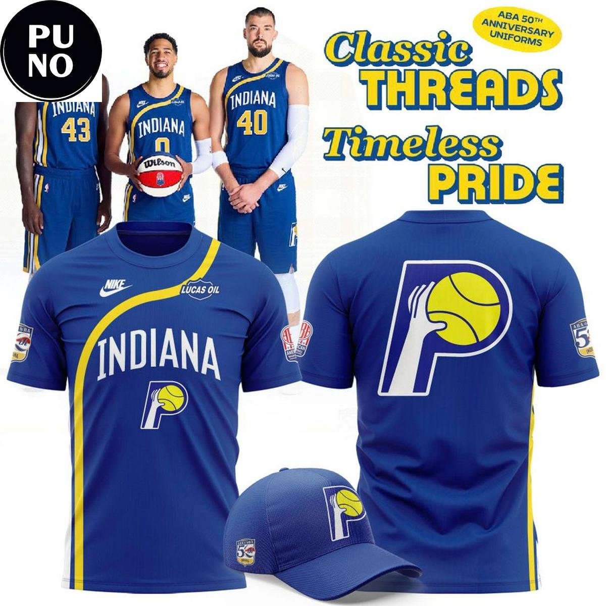 Indiana Pacers ABA 2026 Classic Threads Timeless Pride T-Shirt