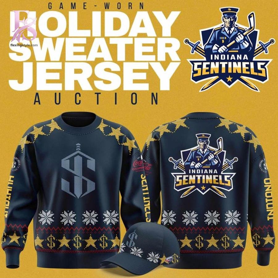 Indiana Sentinels Game-worn Holiday Sweater Jersey Action Hoodie
