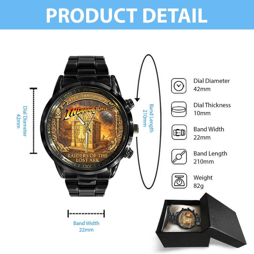 Indiana Jones Raiders of the Lost Ark 45th Anniversary Black Stainless Steel Watch – TANTN20394