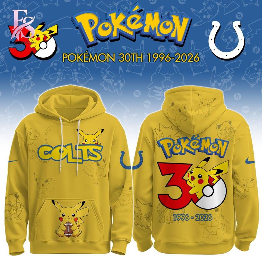 Indianapolis Colts Pokemon 30th Anniversary Hoodie