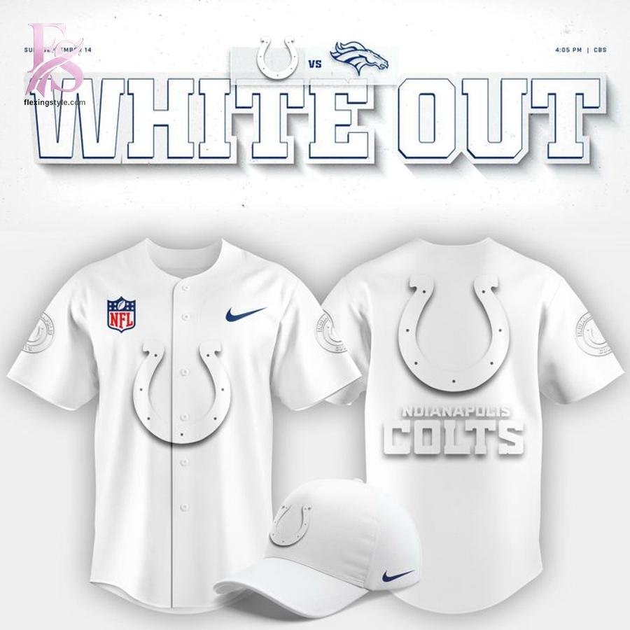 Indianapolis Colts White Out Baseball Jersey