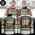 Indy Fuel 2026 Mossy Oak Camo Night Personalized Hockey Jersey