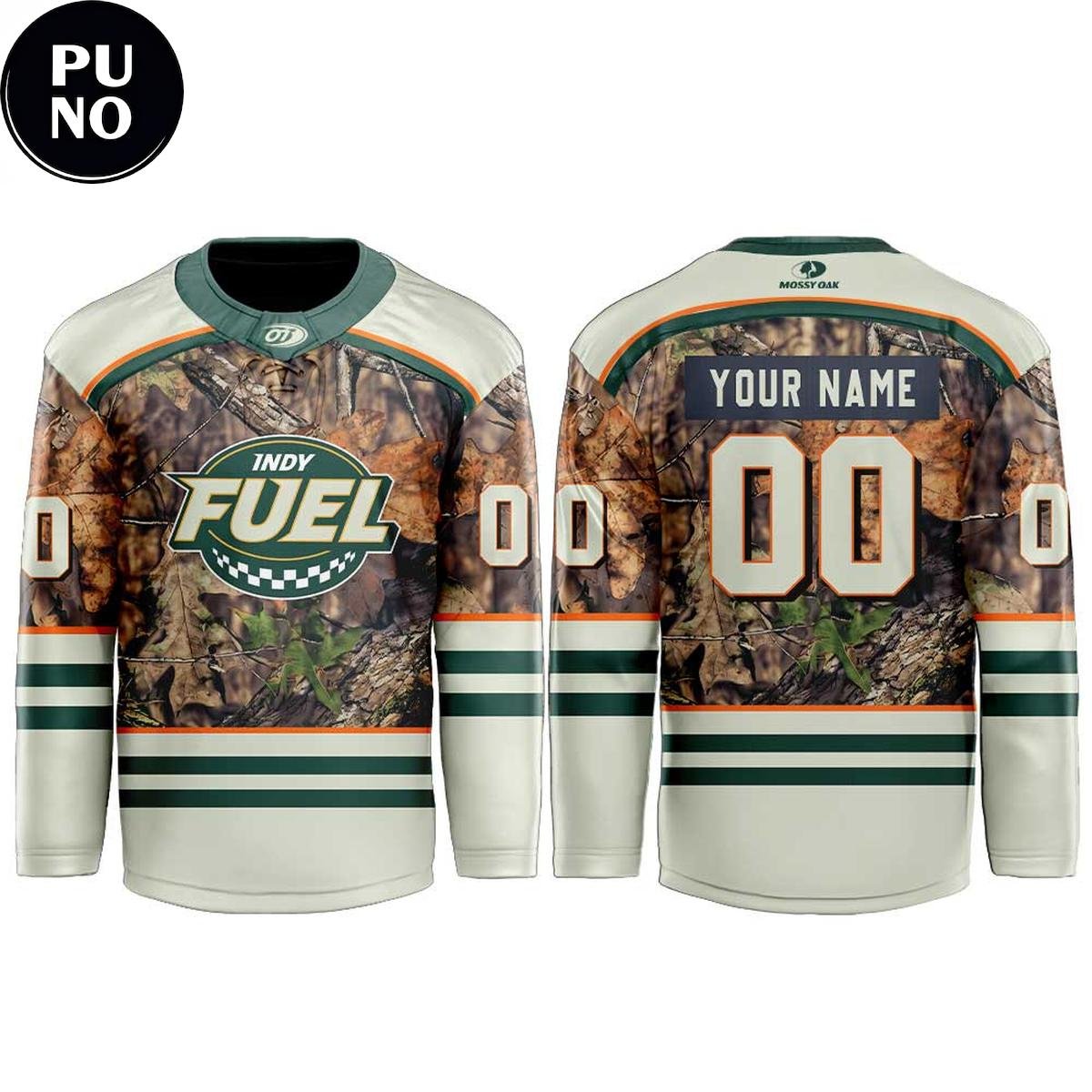 Indy Fuel 2026 Mossy Oak Camo Night Personalized Hockey Jersey
