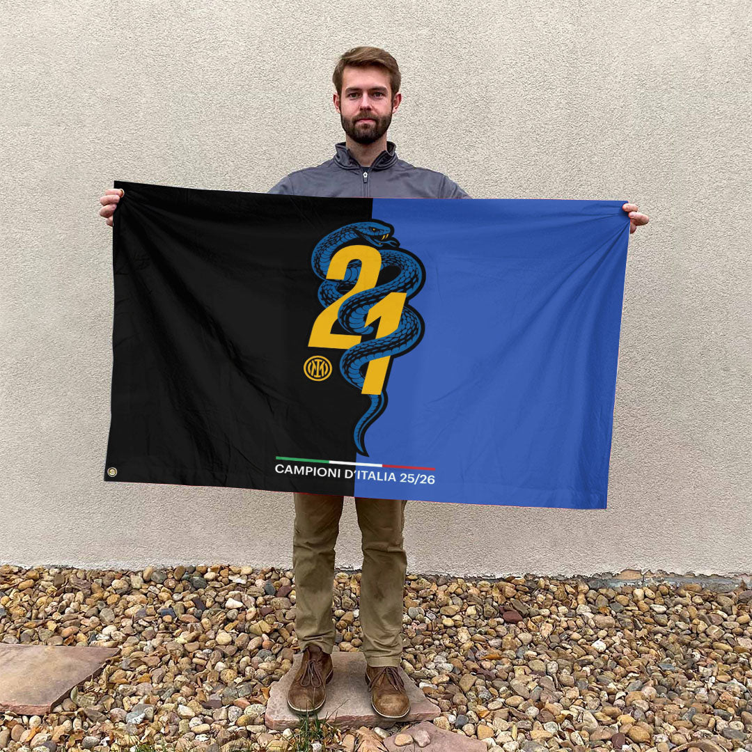 Inter Milan Campioni D'Italia 25/26 3D Double-side House Flag – TANTN22645