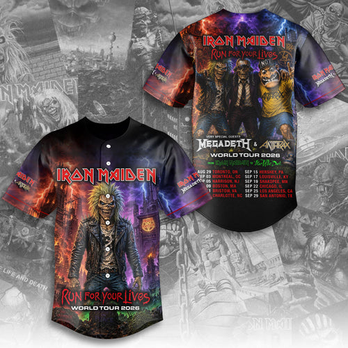 Iron Maiden 2026 World Tour Baseball Jersey – TMTHU7102