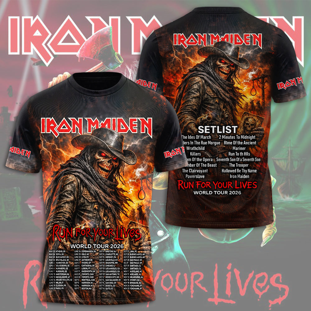 Iron Maiden 2026 World Tour 3D Apparel – TMTHU4590