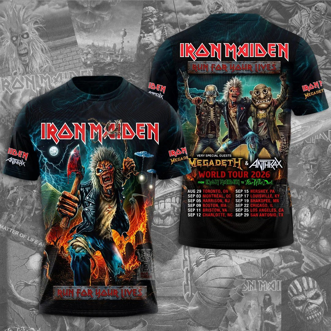 Iron Maiden 2026 World Tour 3D Apparel – TMTHU9099