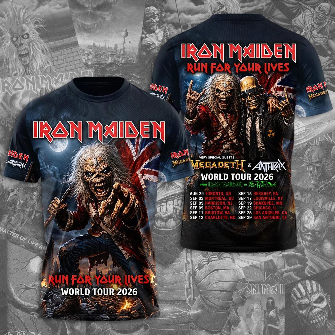 Iron Maiden 2026 World Tour 3D Apparel – TMTHU9241