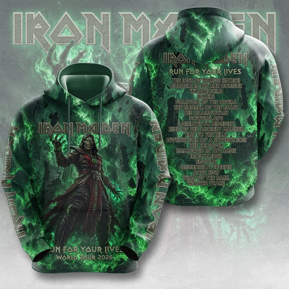 Iron Maiden 2026 World Tour 3D Apparel – TMTHU9359