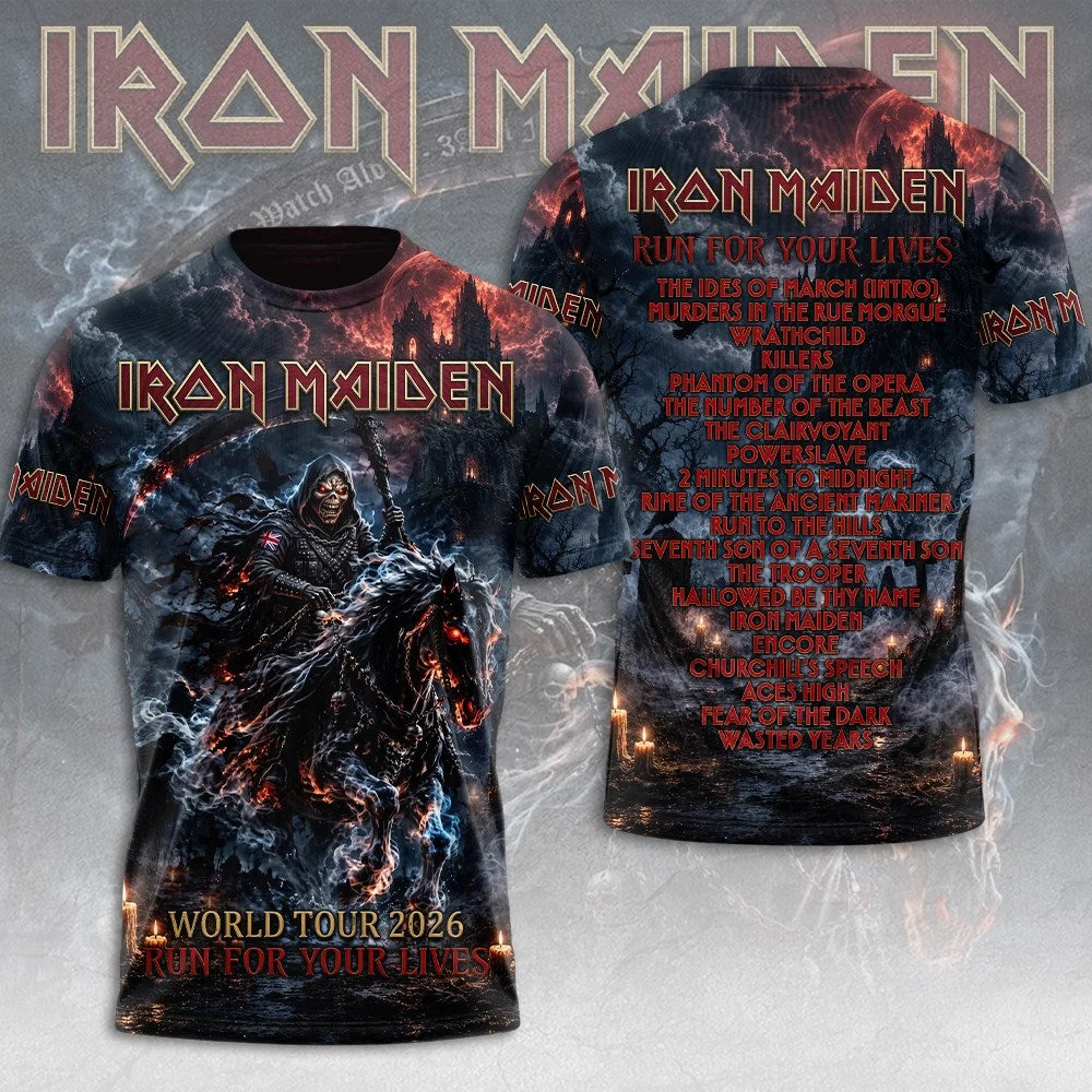Iron Maiden 2026 World Tour 3D Apparel – TMTHU9401