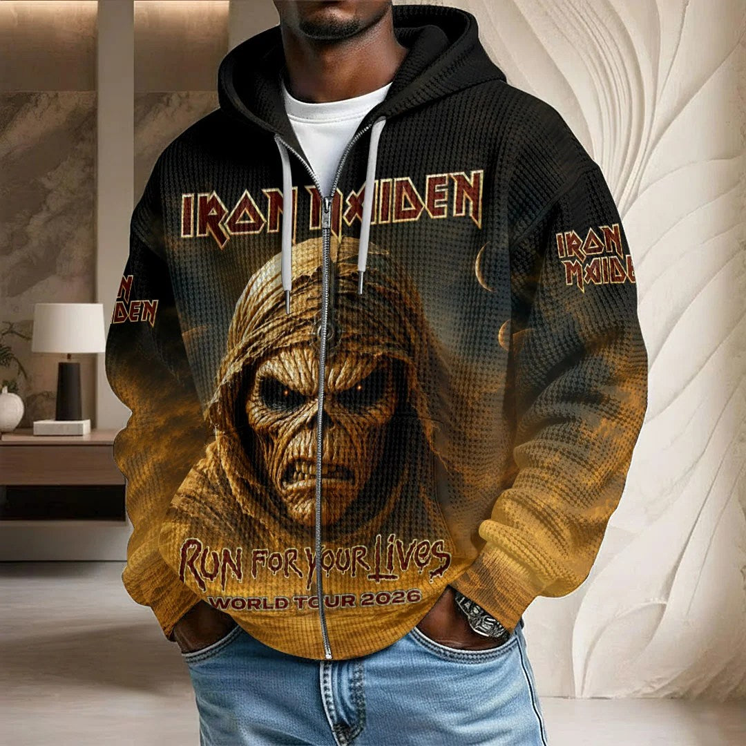 Iron Maiden 2026 World Tour 3D Unisex Waffle Hoodie – HOATT20604
