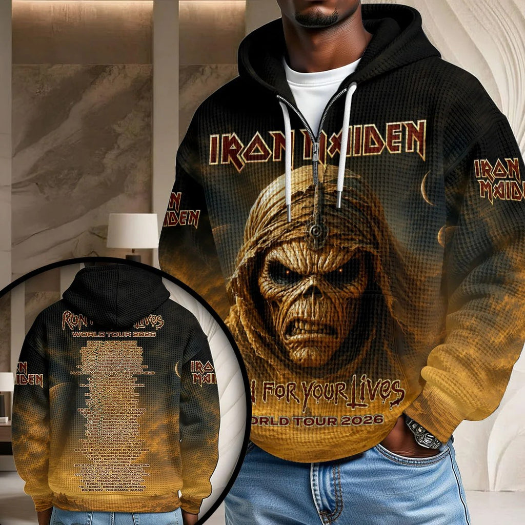 Iron Maiden 2026 World Tour 3D Unisex Waffle Hoodie – HOATT20604