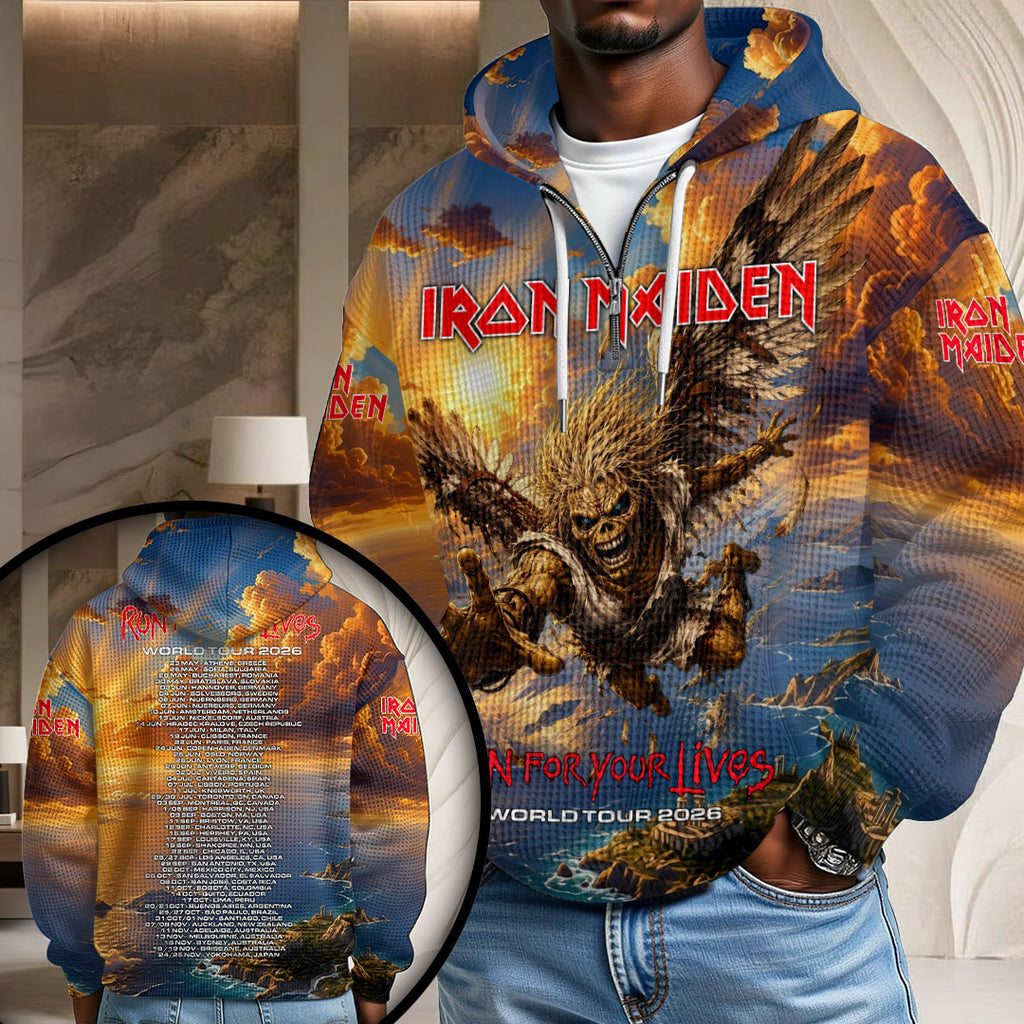 Iron Maiden 2026 World Tour 3D Unisex Waffle Hoodie – HOATT20108