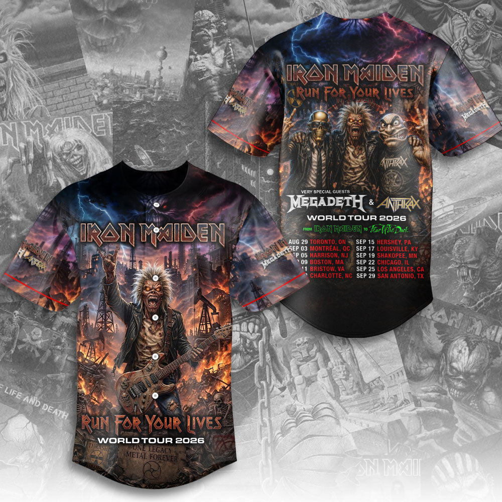 Iron Maiden 2026 World Tour Baseball Jersey – TMTHU7306