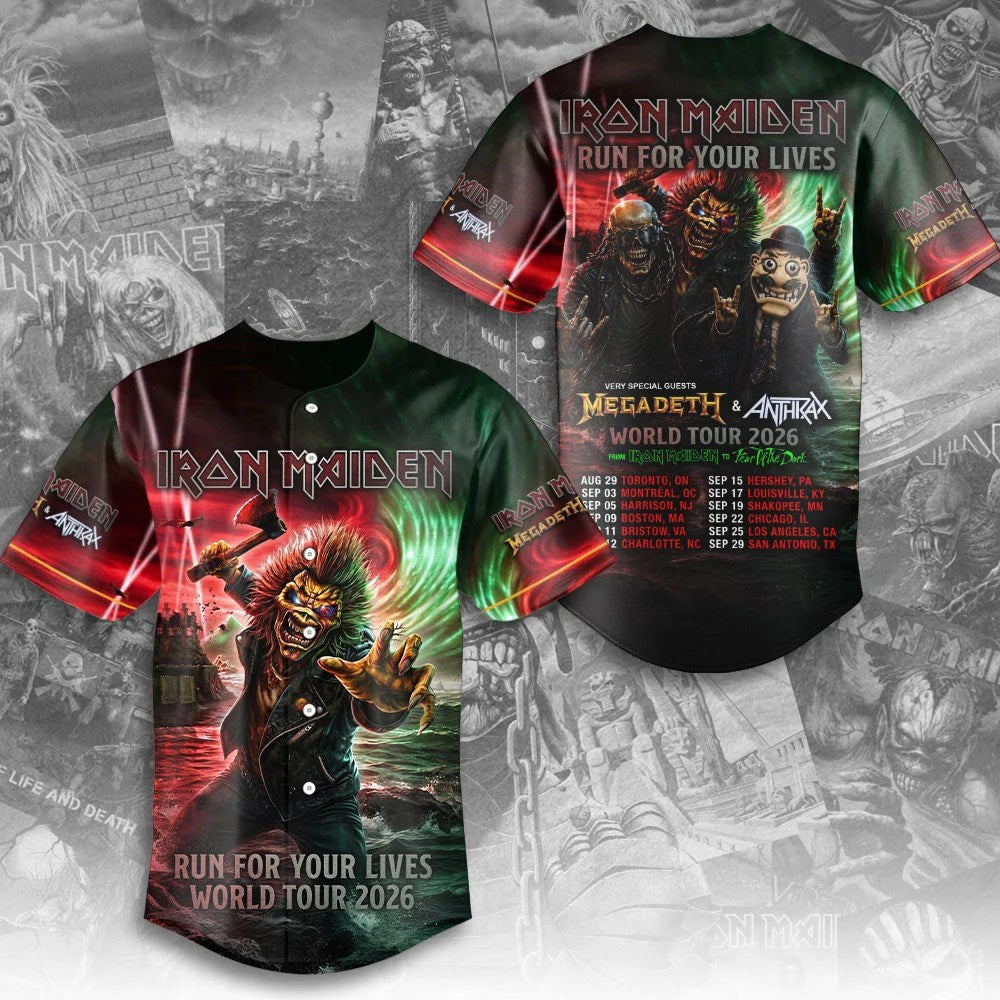 Iron Maiden 2026 World Tour Baseball Jersey – TMTHU9075