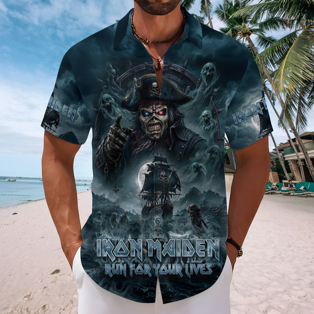Iron Maiden 2026 World Tour Short Sleeve Button-Down Shirt – TMTHU7825