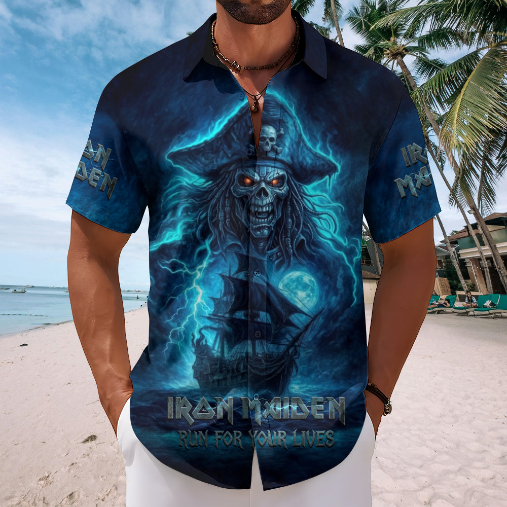Iron Maiden 2026 World Tour Short Sleeve Button-Down Shirt – TMTHU7894