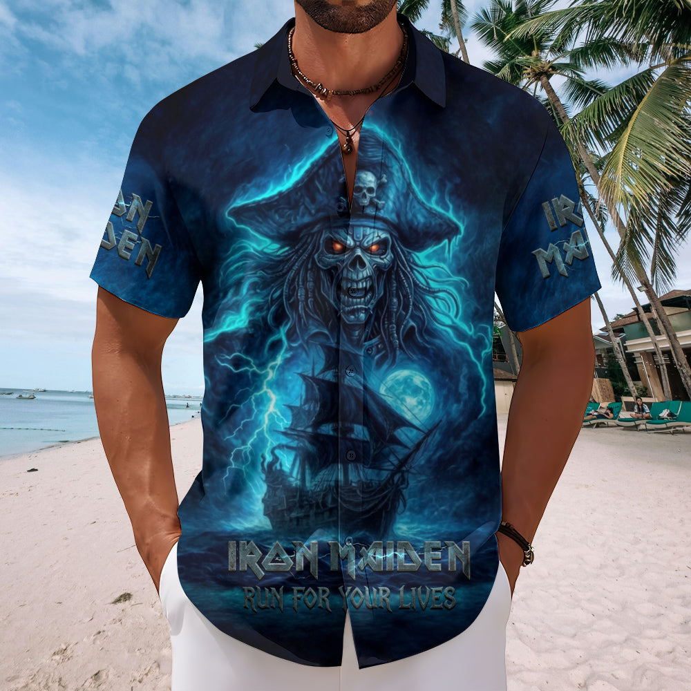 Iron Maiden 2026 World Tour Short Sleeve Button-Down Shirt – TMTHU8090