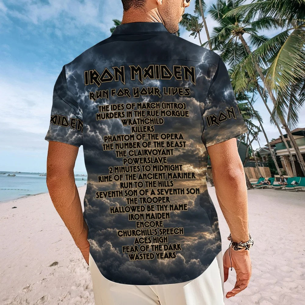 Iron Maiden 2026 World Tour Short Sleeve Button-Down Shirt – TMTHU8814