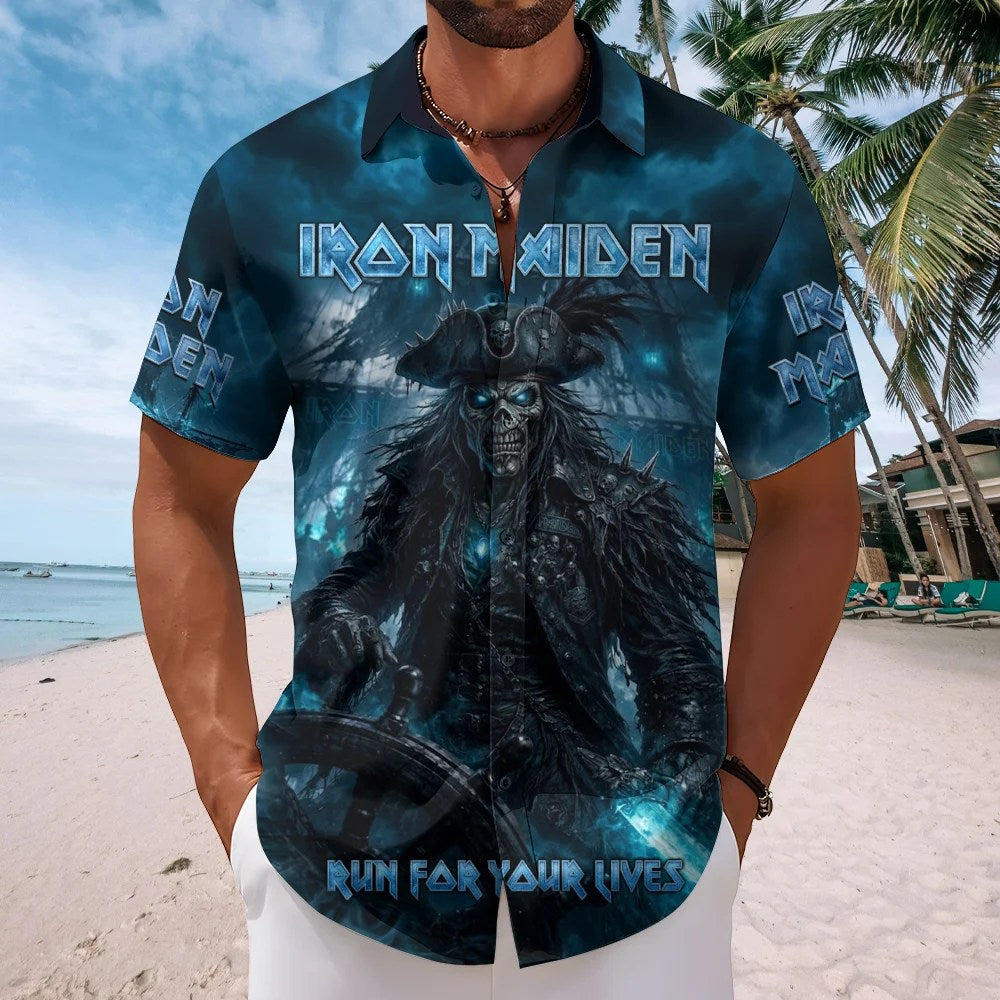 Iron Maiden 2026 World Tour Short Sleeve Button-Down Shirt – TMTHU8765