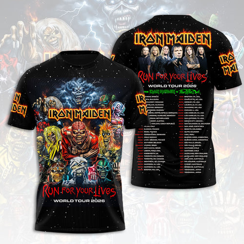 Iron Maiden 2026 World Tour 3D Apparel – HOATT17164