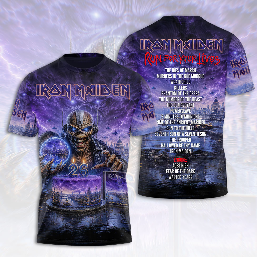 Iron Maiden 2026 World Tour 3D Apparel – HOATT18333