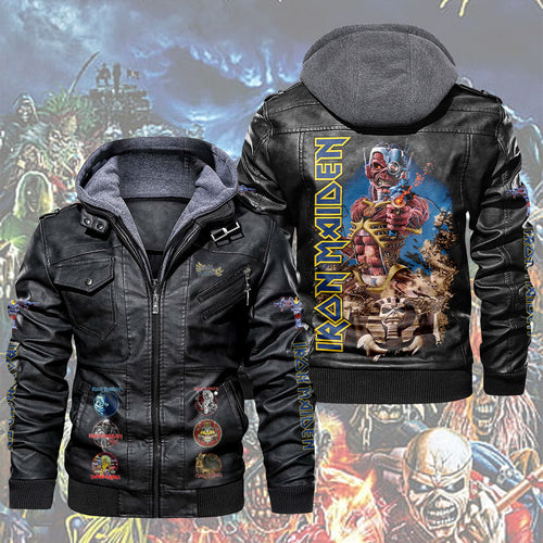 Iron Maiden 2D Leather Hooded Jacket – TMTHU6379
