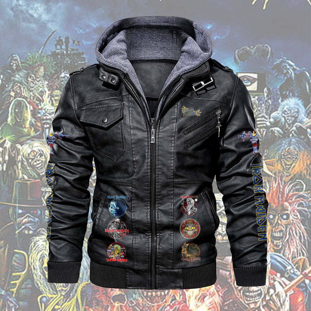 Iron Maiden 2D Leather Hooded Jacket – TMTHU6379