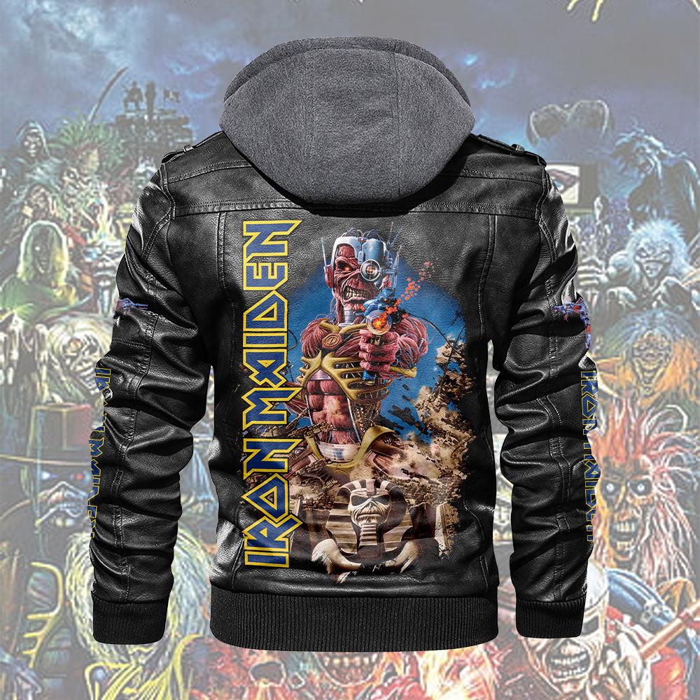 Iron Maiden 2D Leather Hooded Jacket – TMTHU6379