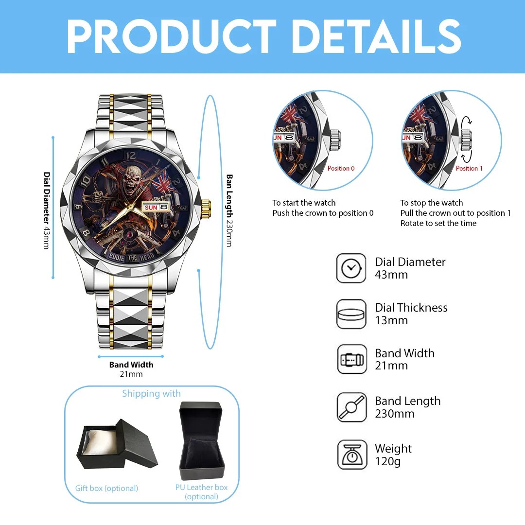 Iron Maiden Alloy Luxury Quartz Watch – TMTHU8673