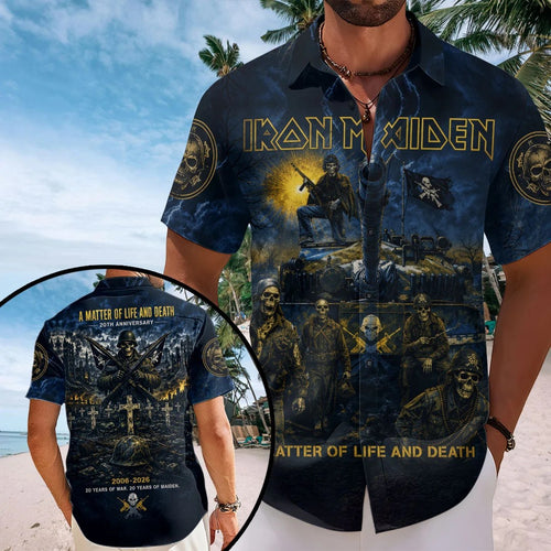 Iron Maiden: A Matter of Life And Death 20th Anniversary Short Sleeve Button-Down Shirt – TMTHU9060