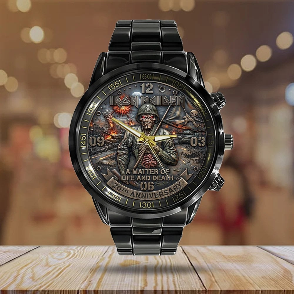 Iron Maiden: A Matter of Life and Death 20th Anniversary Black Stainless Steel Watch – TMTHU8871