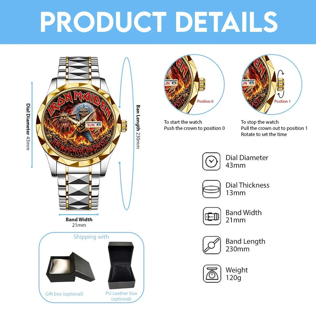 Iron Maiden Alloy Luxury Quartz Watch – HOATT21699
