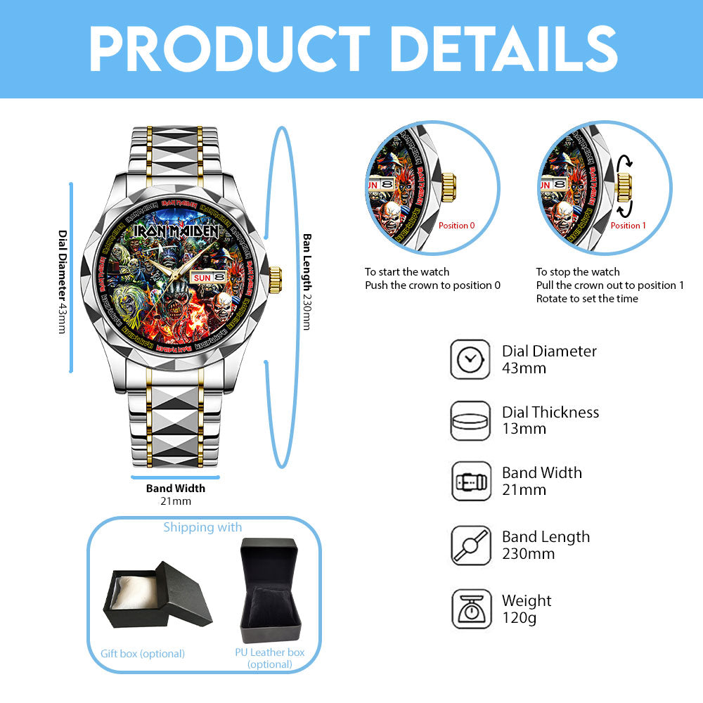 Iron Maiden Alloy Luxury Quartz Watch – TANTN 14741
