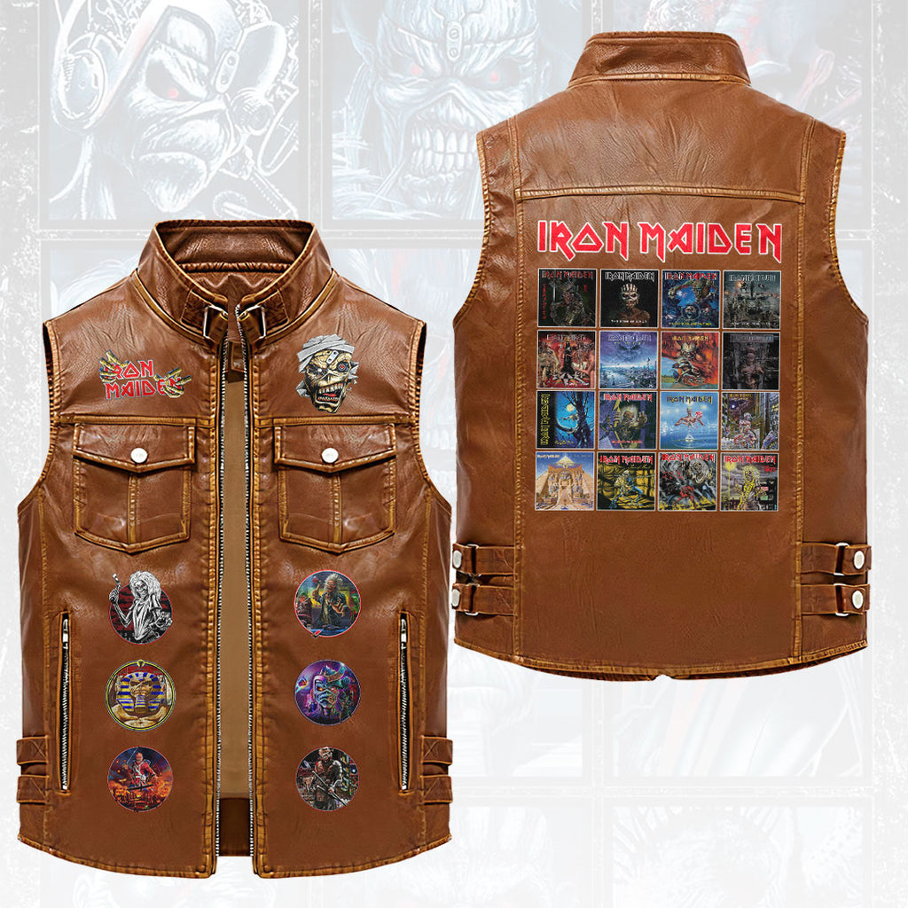 Iron Maiden Premium 2D Sleeveless Leather Vest – HOATT18412