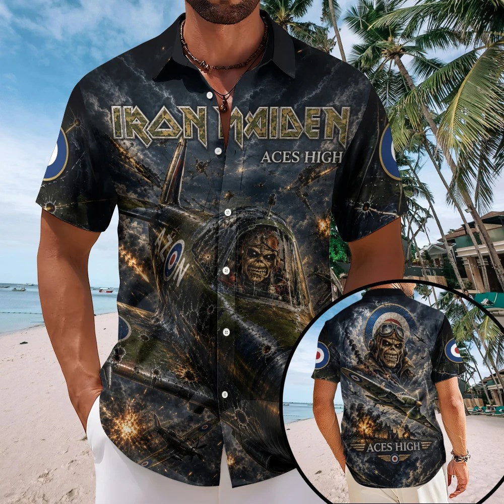 Iron Maiden Short Sleeve Button-Down Shirt – TMTHU10252