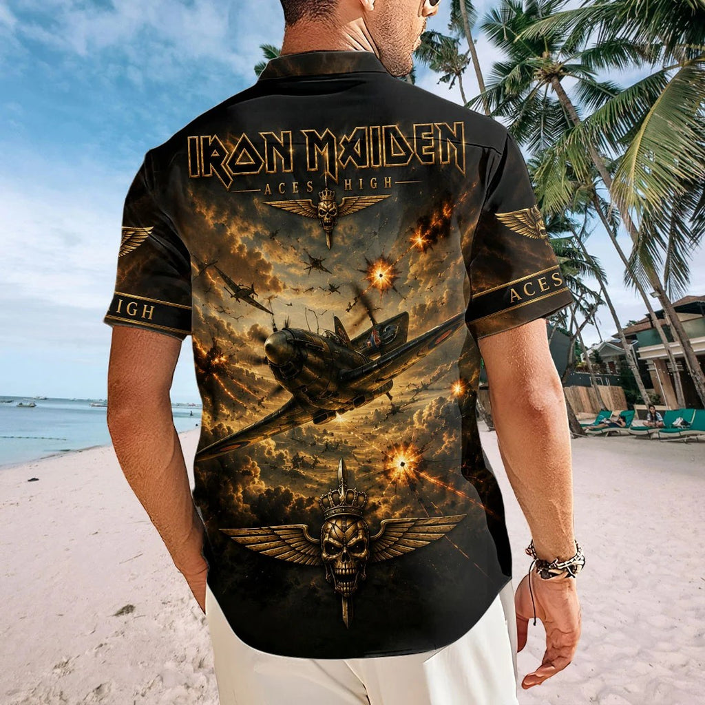 Iron Maiden Short Sleeve Button-Down Shirt – TMTHU8604