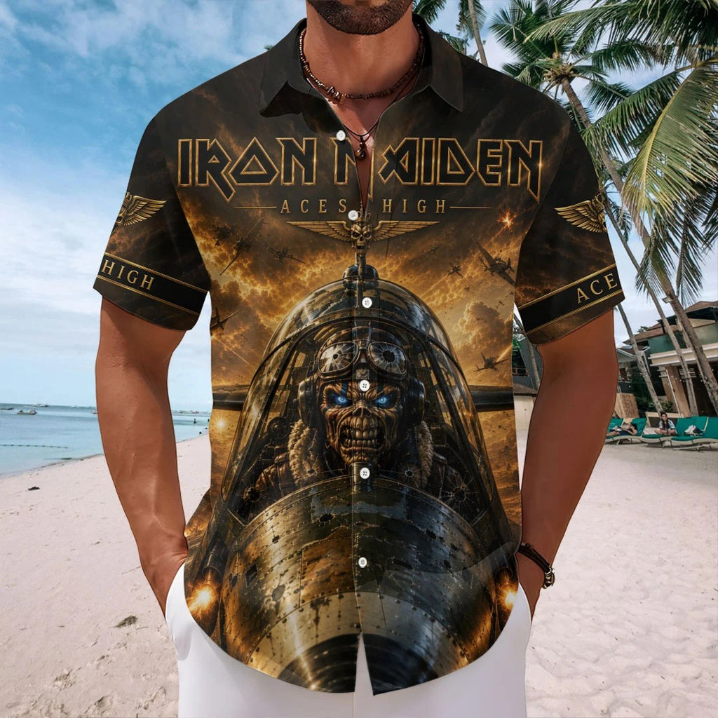 Iron Maiden Short Sleeve Button-Down Shirt – TMTHU8604