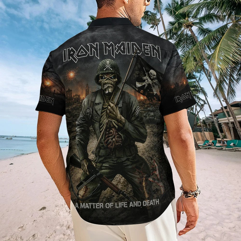 Iron Maiden Short Sleeve Button-Down Shirt – TMTHU8662