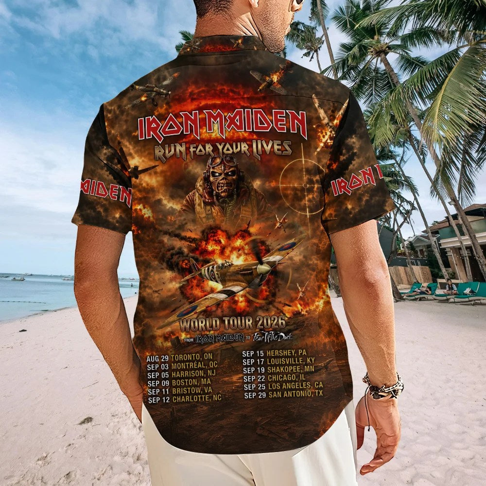 Iron Maiden Short Sleeve Button-Down Shirt – TMTHU8678