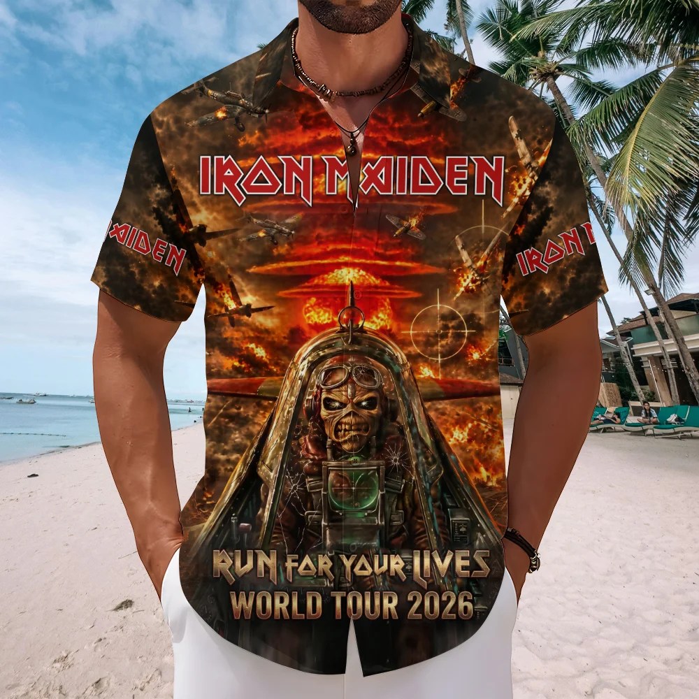 Iron Maiden Short Sleeve Button-Down Shirt – TMTHU8678