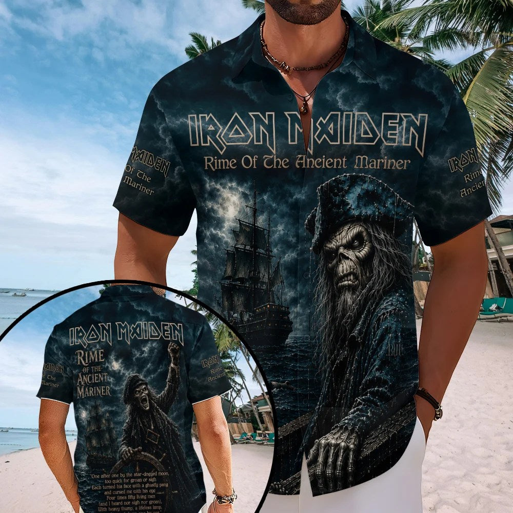 Iron Maiden Short Sleeve Button-Down Shirt – TMTHU8698