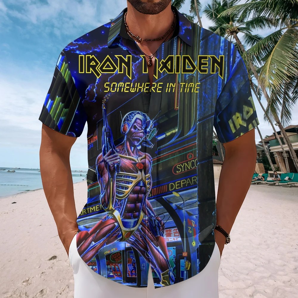 Iron Maiden Short Sleeve Button-Down Shirt – TMTHU8722