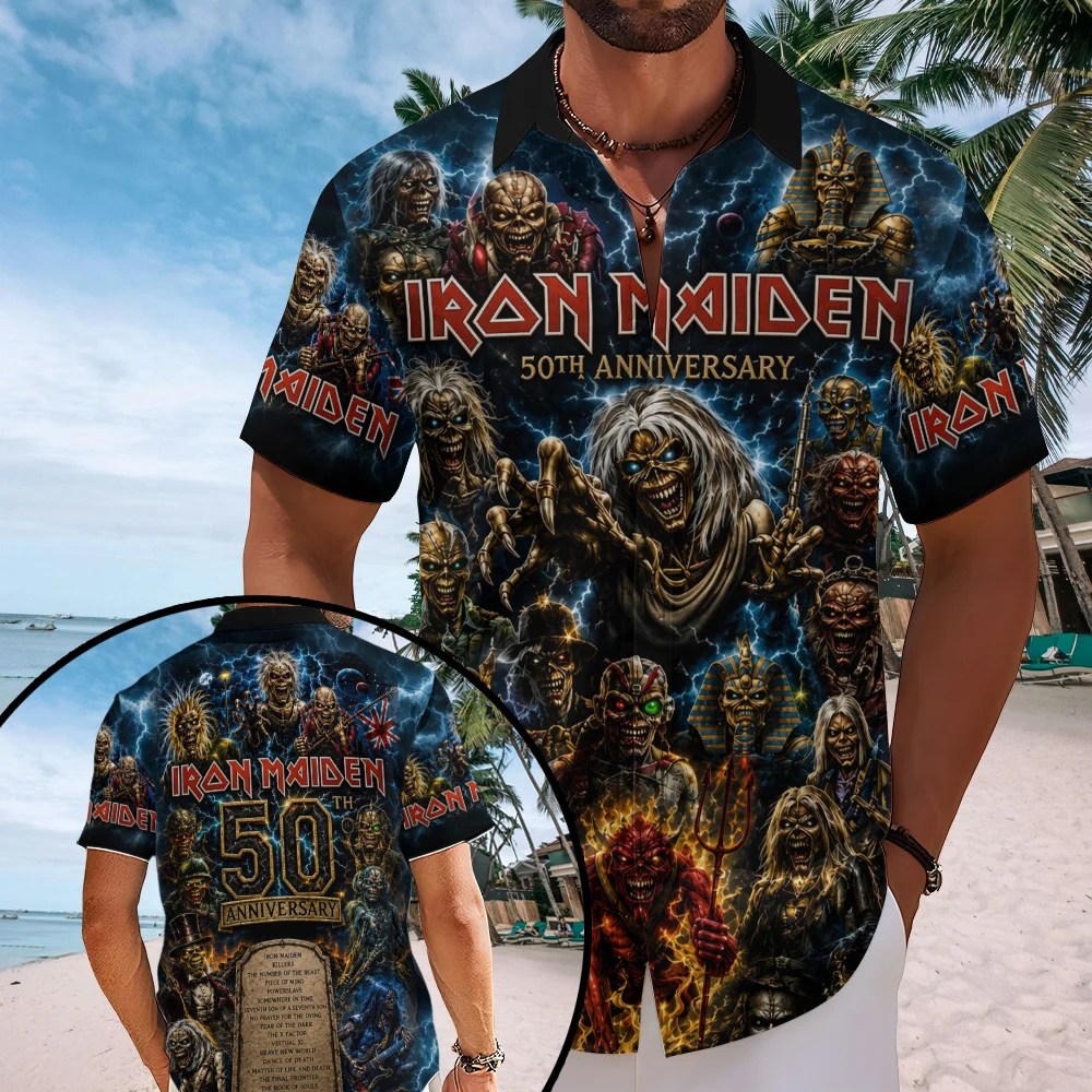Iron Maiden Short Sleeve Button-Down Shirt – TMTHU8728